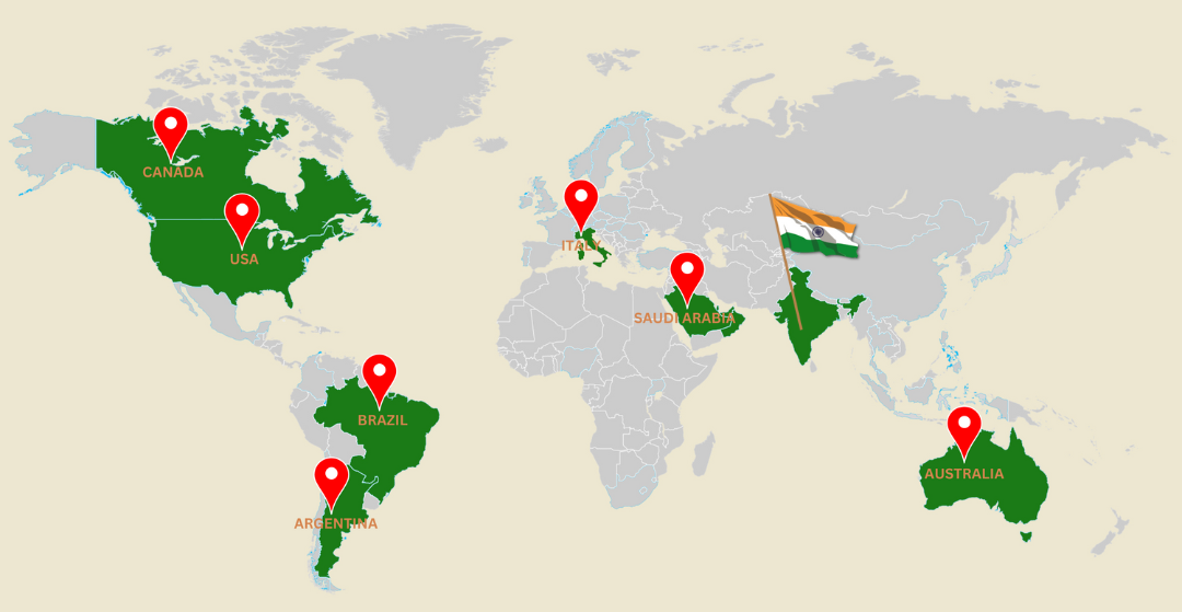 World map highlighting countries where SBL International conducts business.